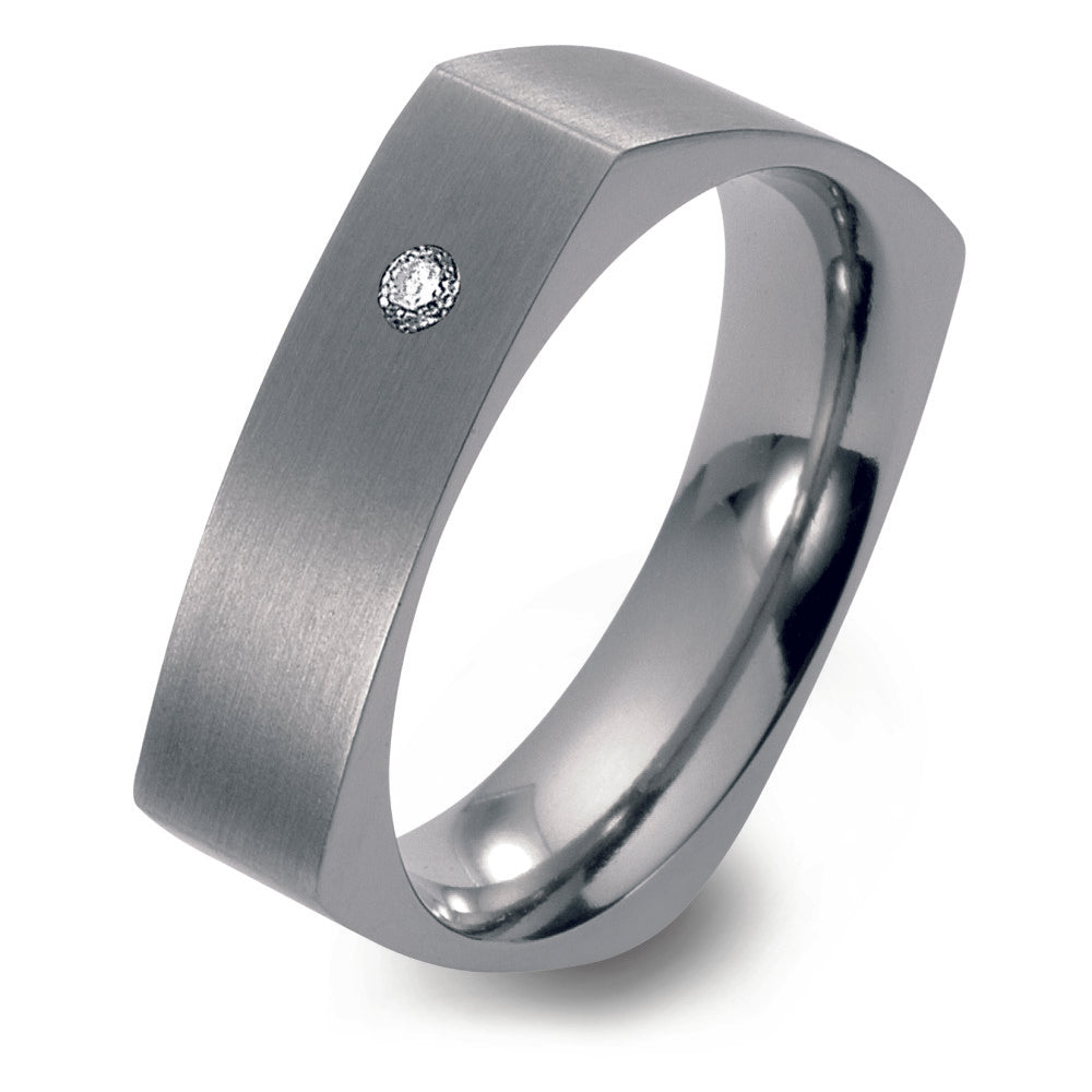 Wedding Ring Titanium Diamond 0.03 ct, w-si