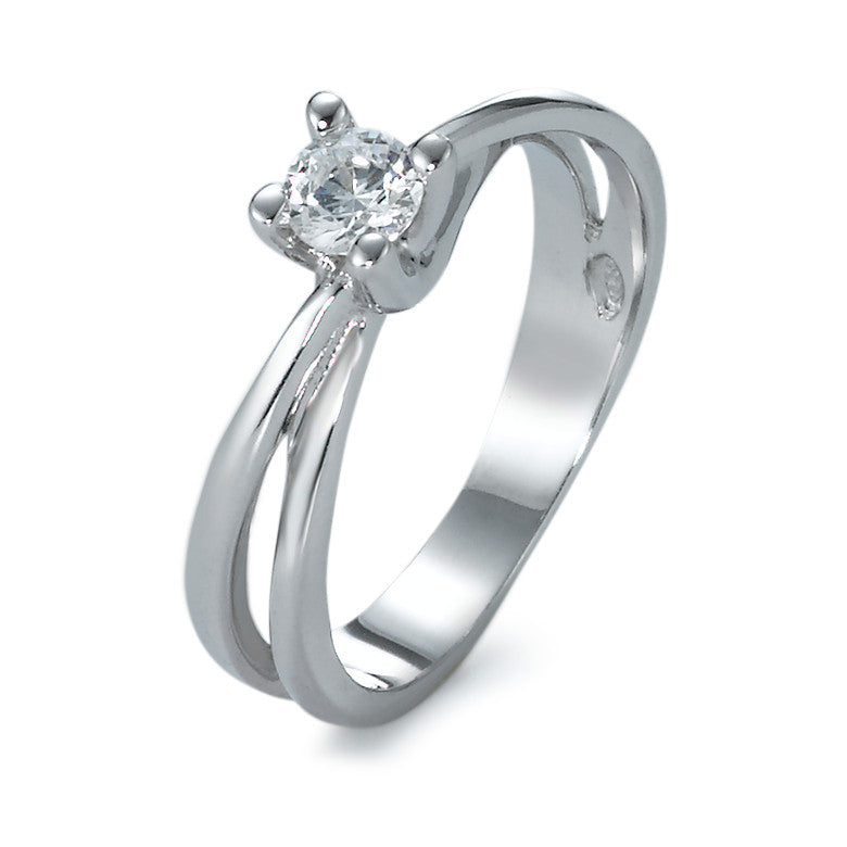 Solitaire ring 9k White Gold Moissanite