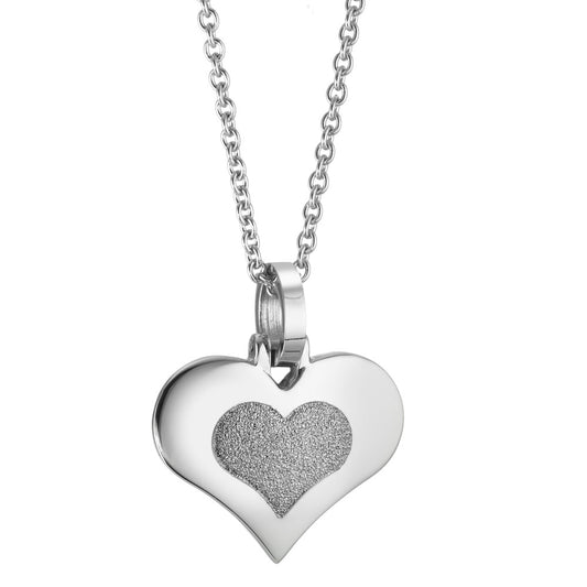 Chain necklace with pendant Stainless steel Heart 39-45 cm Ø22 mm