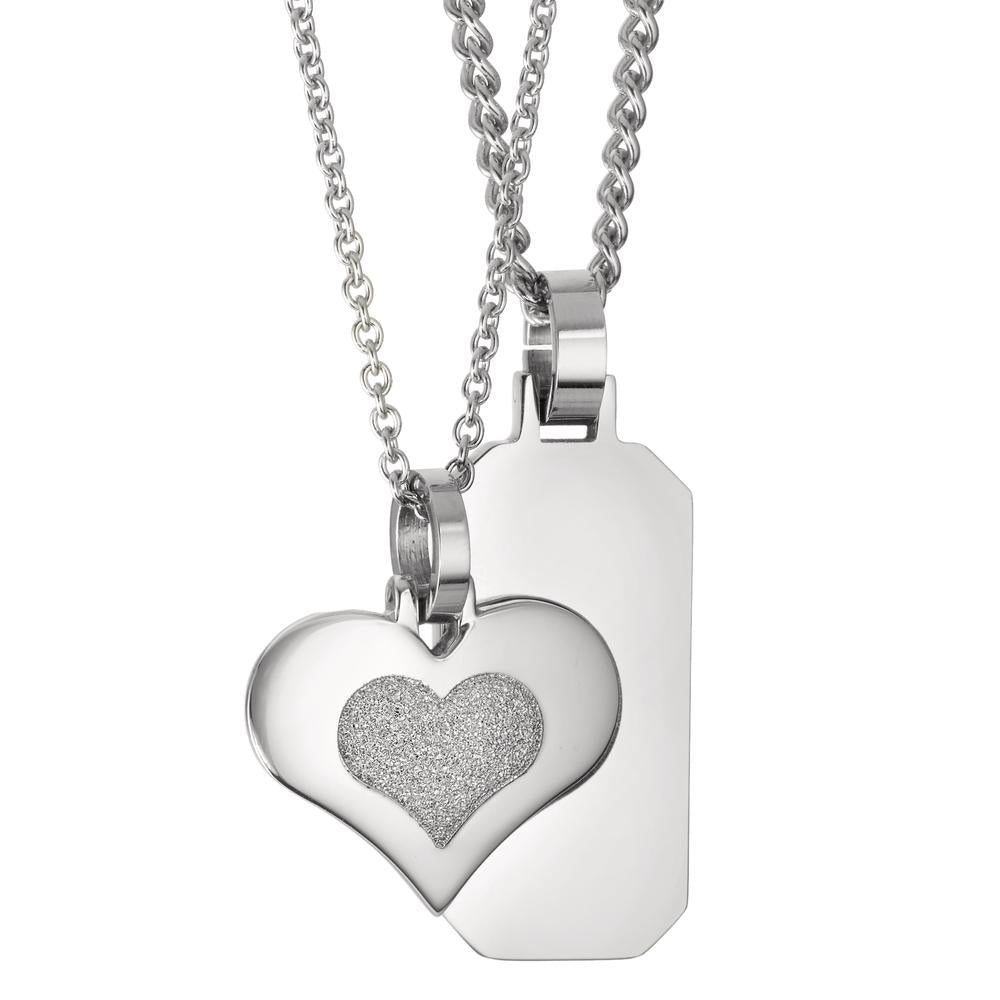 Necklace with pendant Stainless steel Heart 39-45 cm Ø22 mm