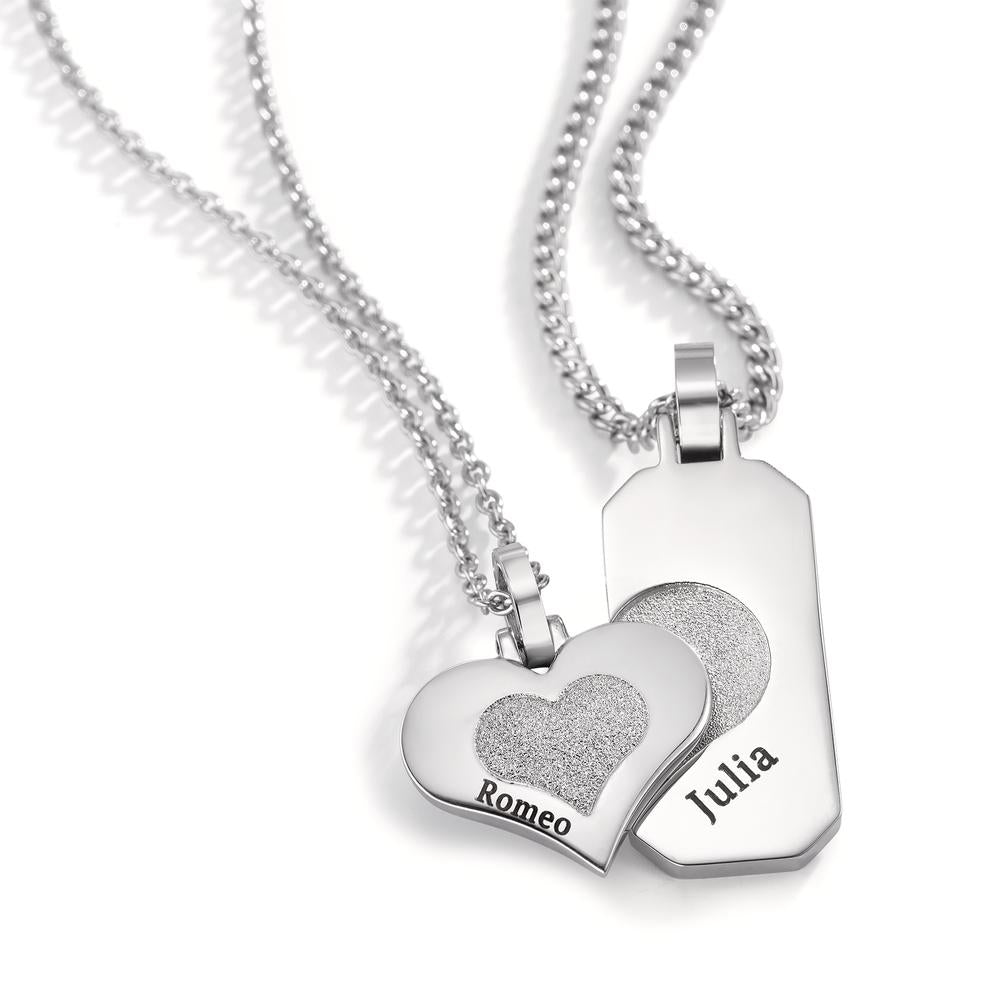 Necklace with pendant Stainless steel Heart 39-45 cm Ø22 mm