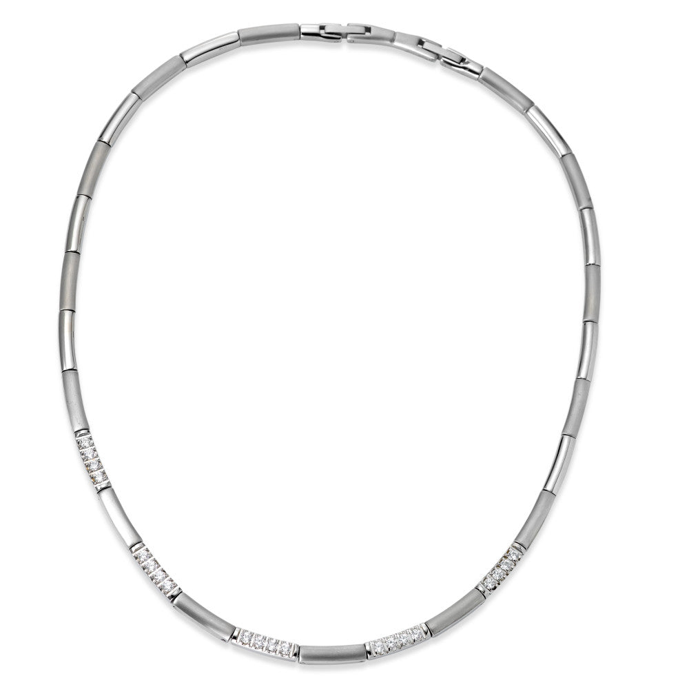 Necklace Stainless steel Zirconia 42-45 cm