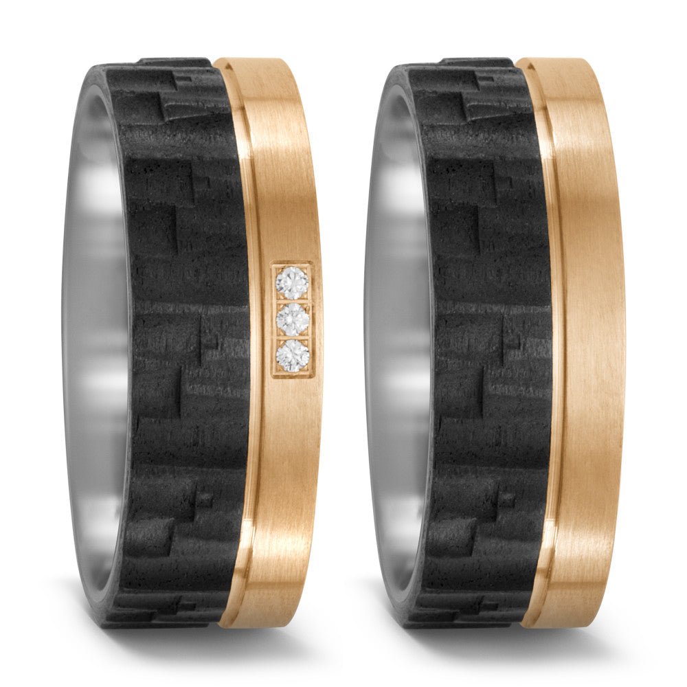 Wedding Ring Titanium, Bronze, Carbon