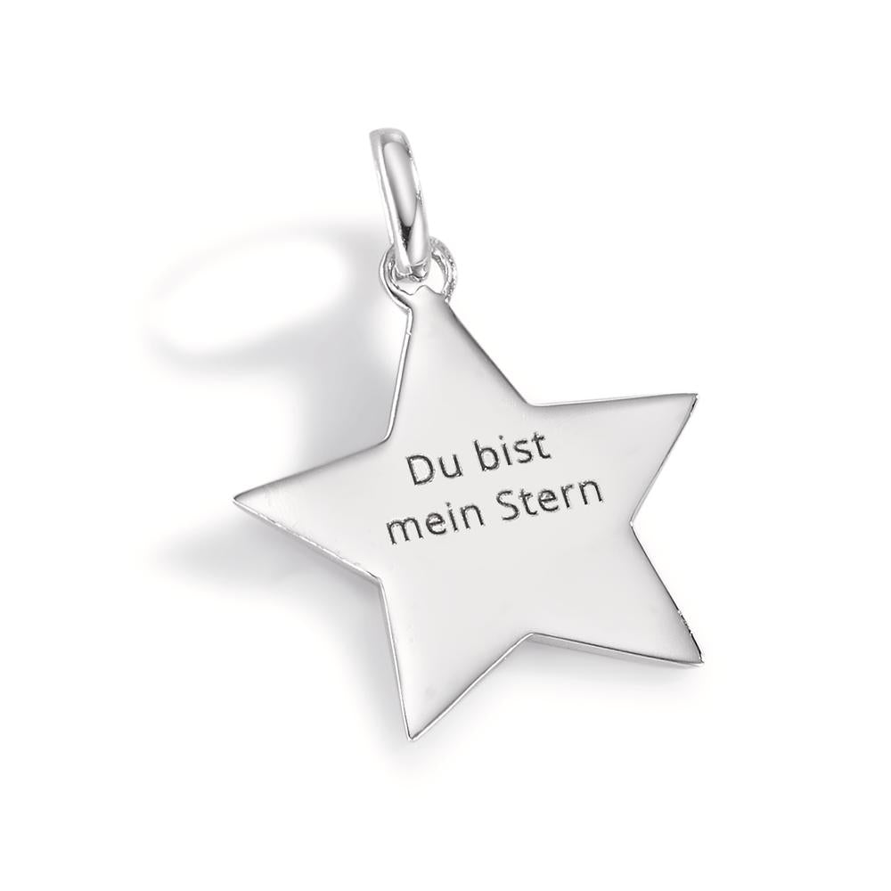 Engravable pendant Silver Star Ø20 mm