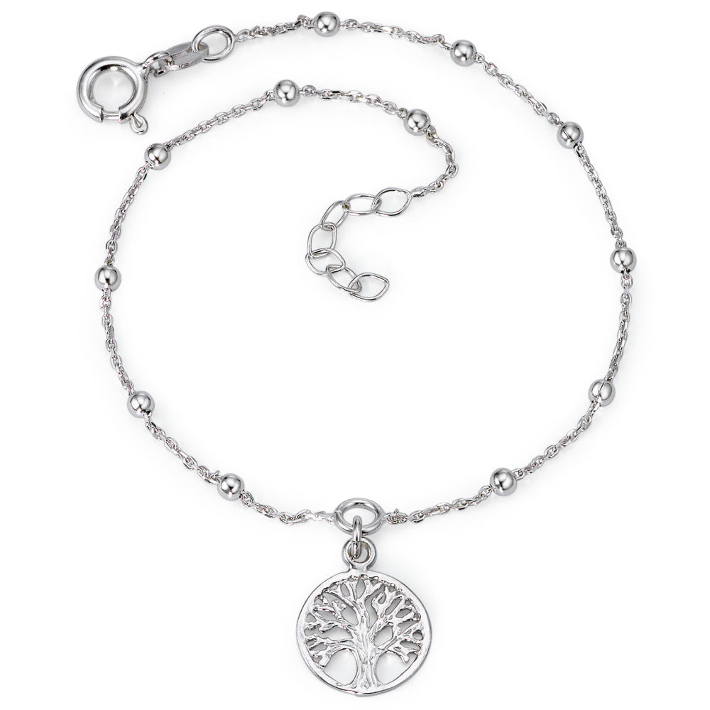 Anklet Silver Rhodium plated Tree Of Life 23-25 cm