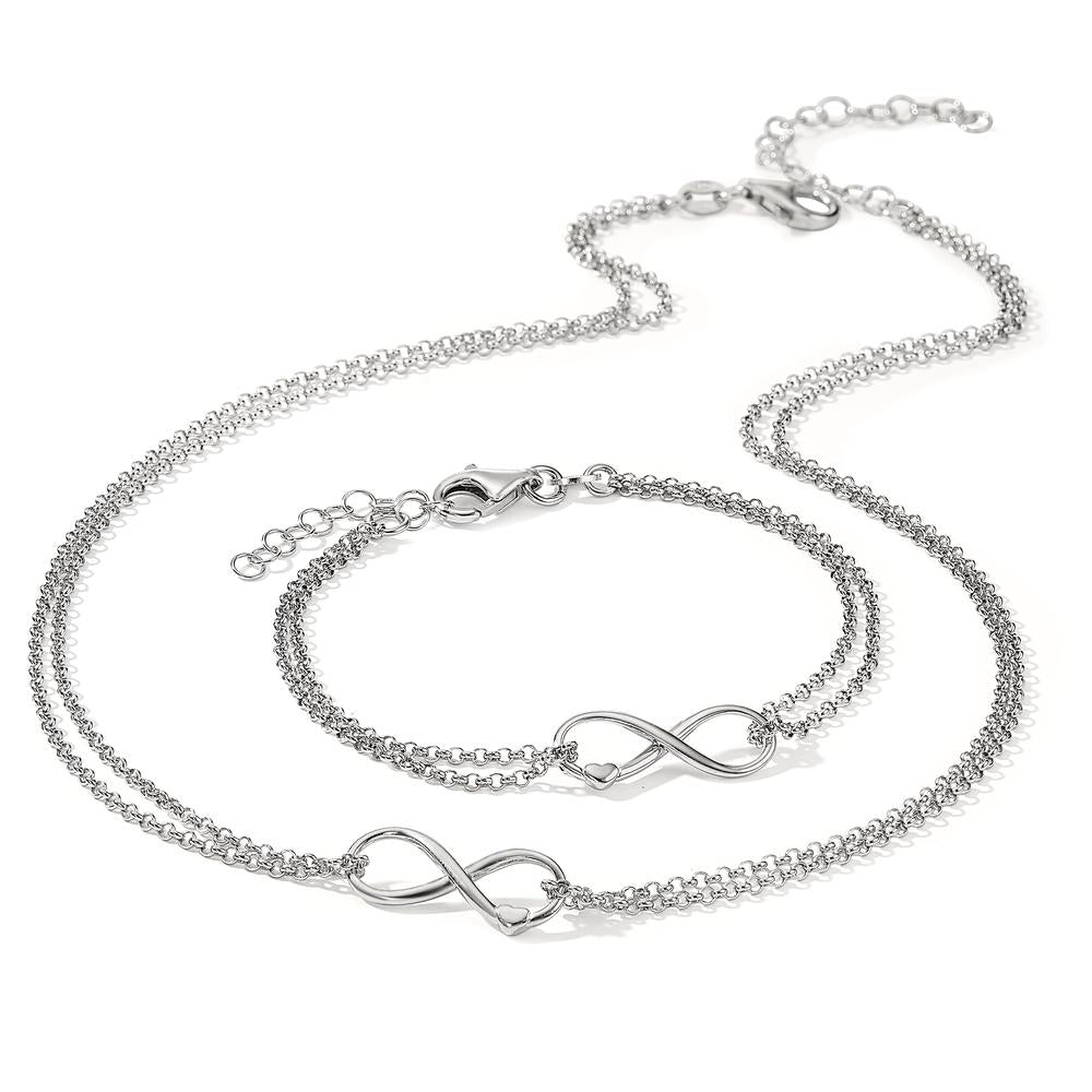 Bracelet Silver Rhodium plated Infinity 16-18 cm