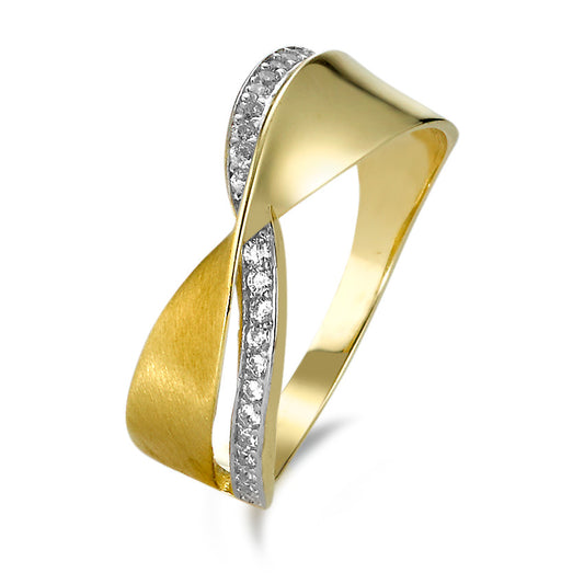 Ring 9k Yellow Gold Zirconia 24 Stones