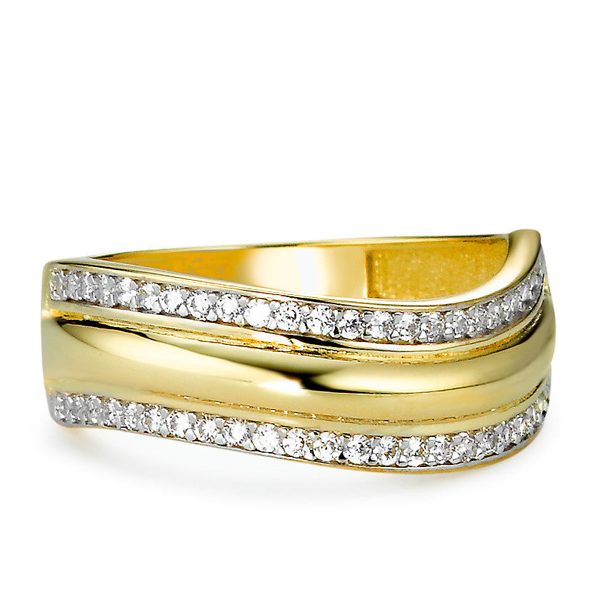 Ring 9k Yellow Gold Zirconia 46 Stones