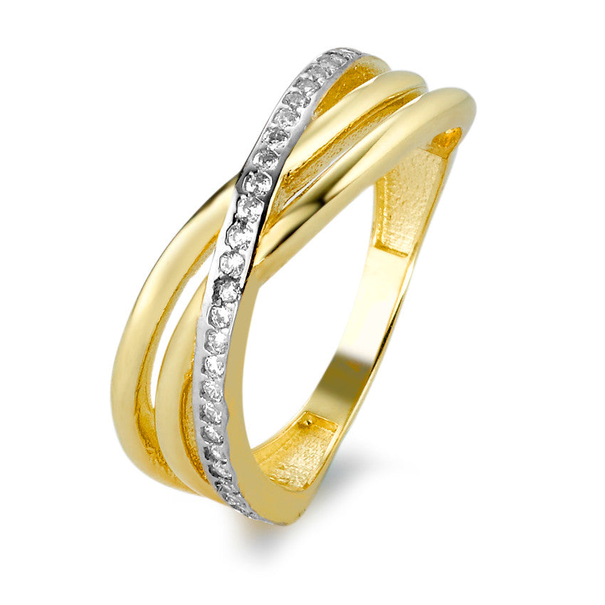 Ring 9k Yellow Gold Zirconia 33 Stones