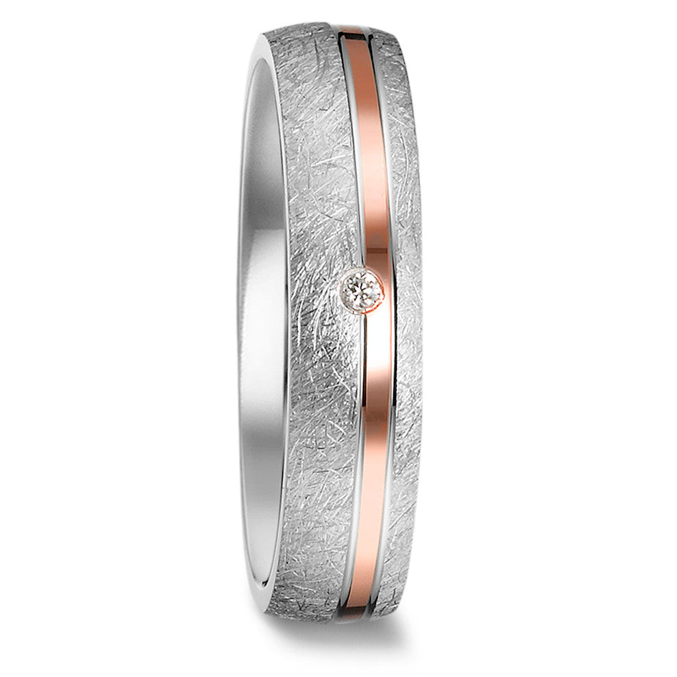 Wedding Ring Silver Zirconia Rose Gold plated