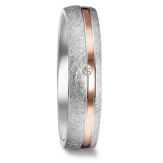 Wedding Ring Silver Zirconia Rose Gold plated