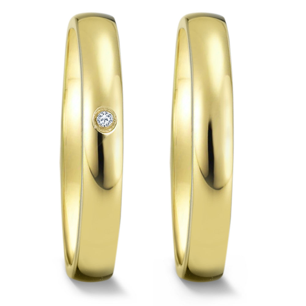 Wedding Ring Silver Zirconia Gold plated