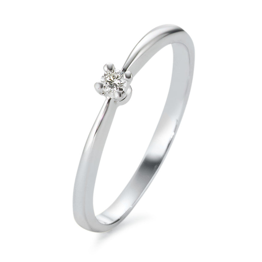 Solitaire ring 18k White Gold Diamond 0.05 ct, tw-vsi