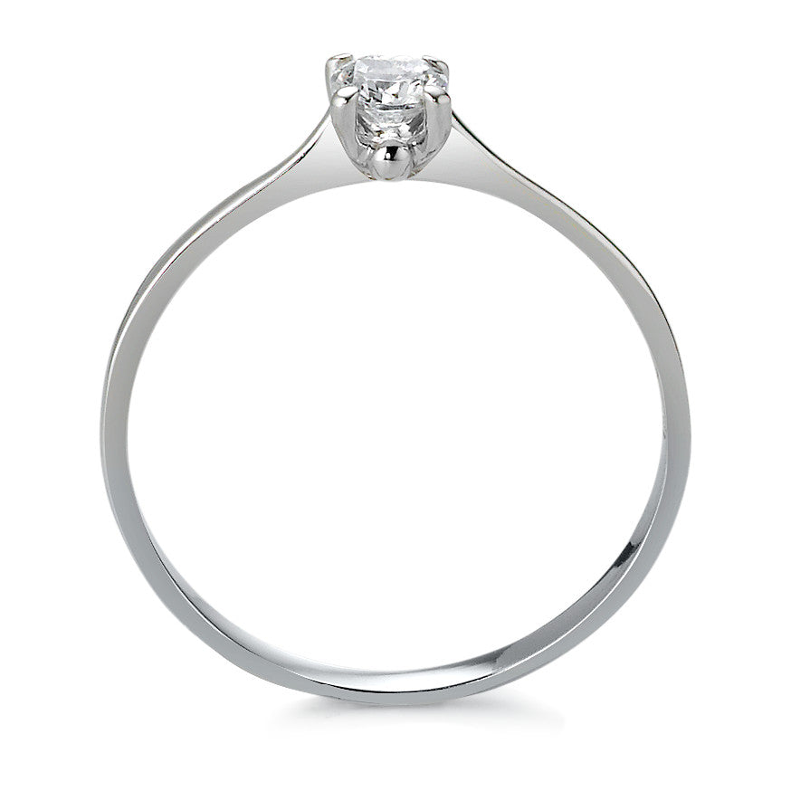 Solitaire ring 18k White Gold Zirconia Ø4 mm