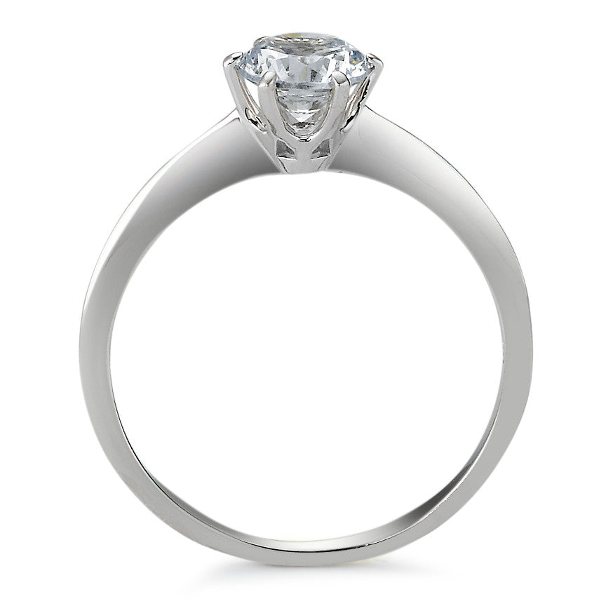 Solitaire ring 18k White Gold Zirconia Ø5.5 mm