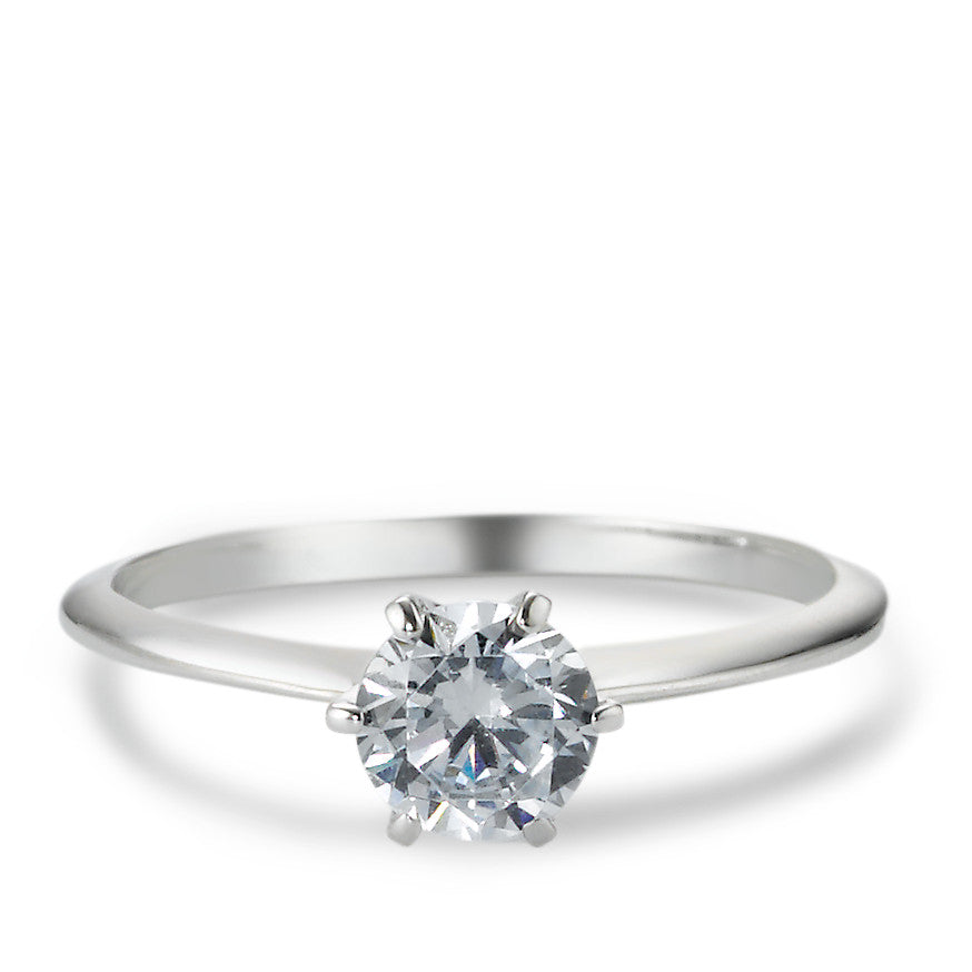 Solitaire ring 18k White Gold Zirconia Ø5.5 mm