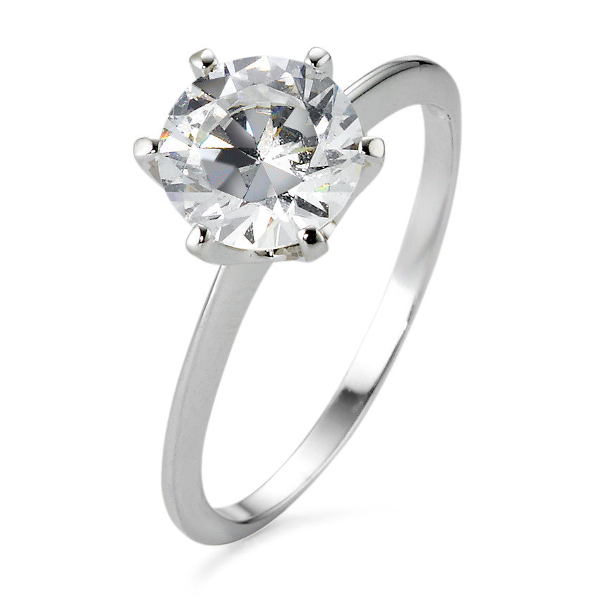 Solitaire ring 18k White Gold Zirconia Ø7.5 mm