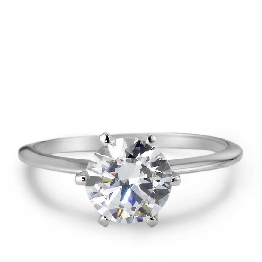 Solitaire ring 18k White Gold Zirconia Ø7.5 mm