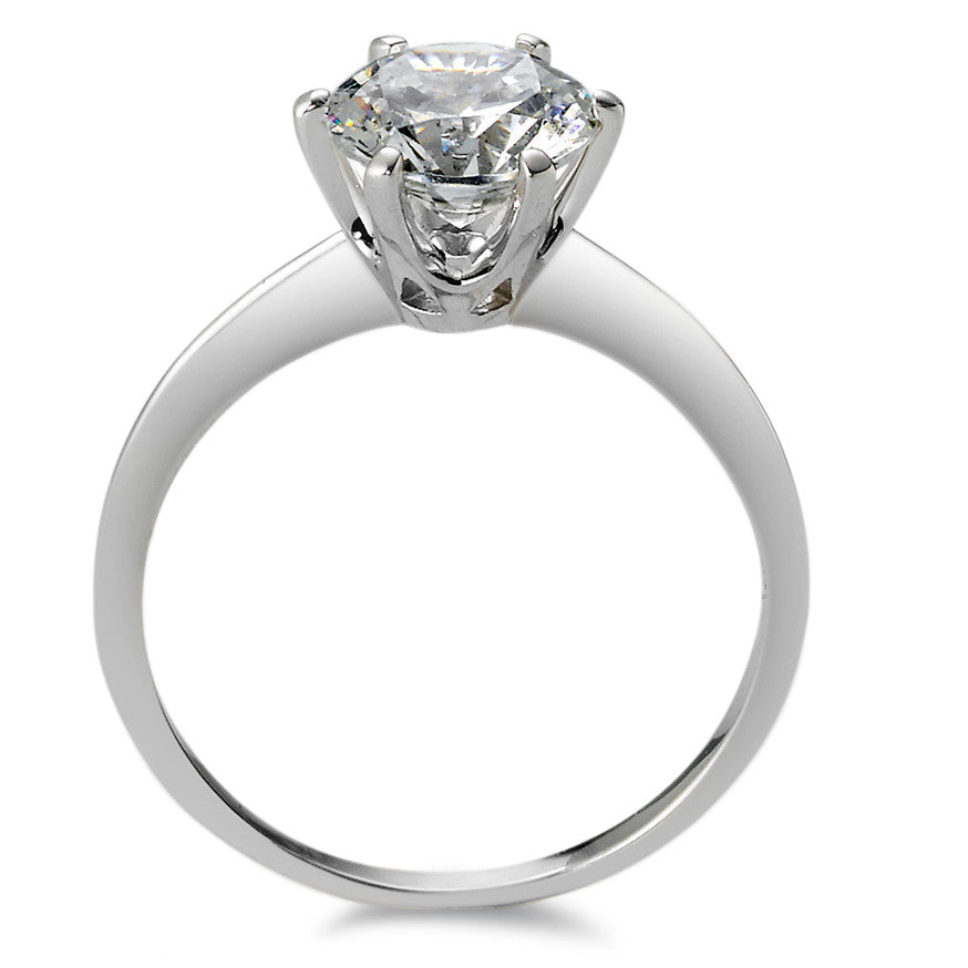 Solitaire ring 18k White Gold Zirconia Ø7.5 mm