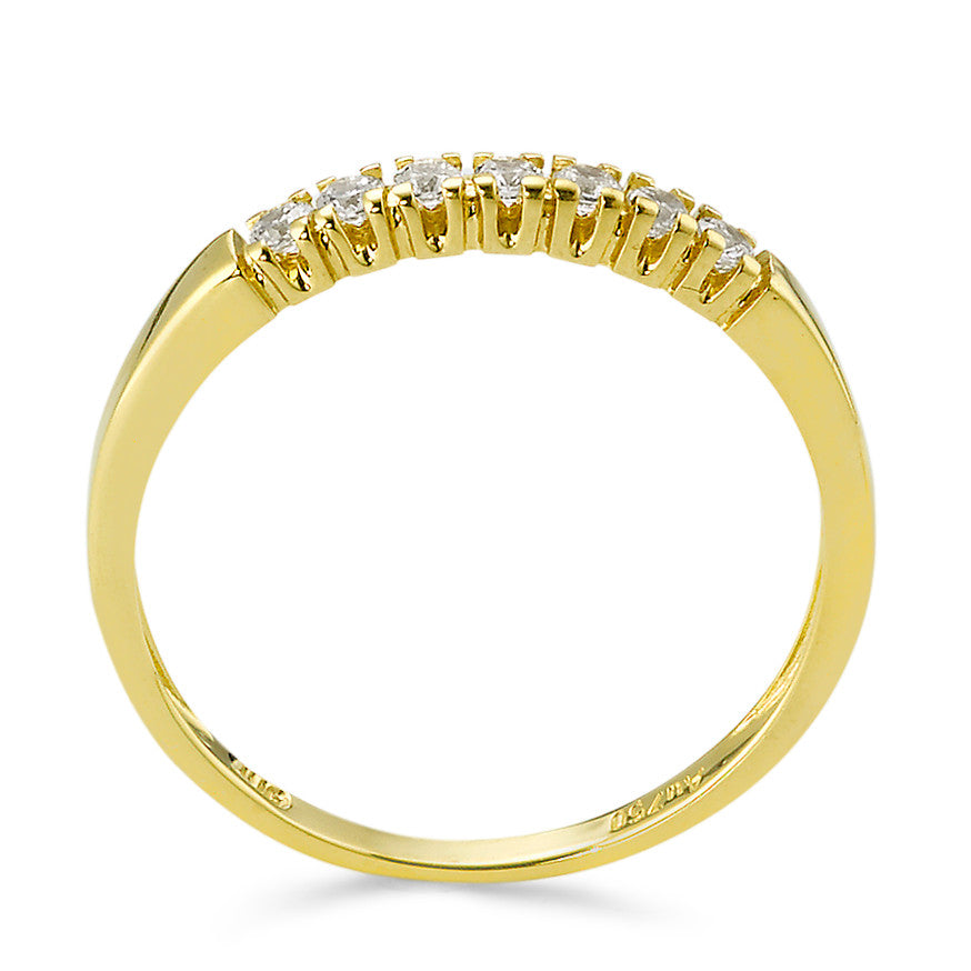 Memory ring 18k Yellow Gold Zirconia 7 Stones