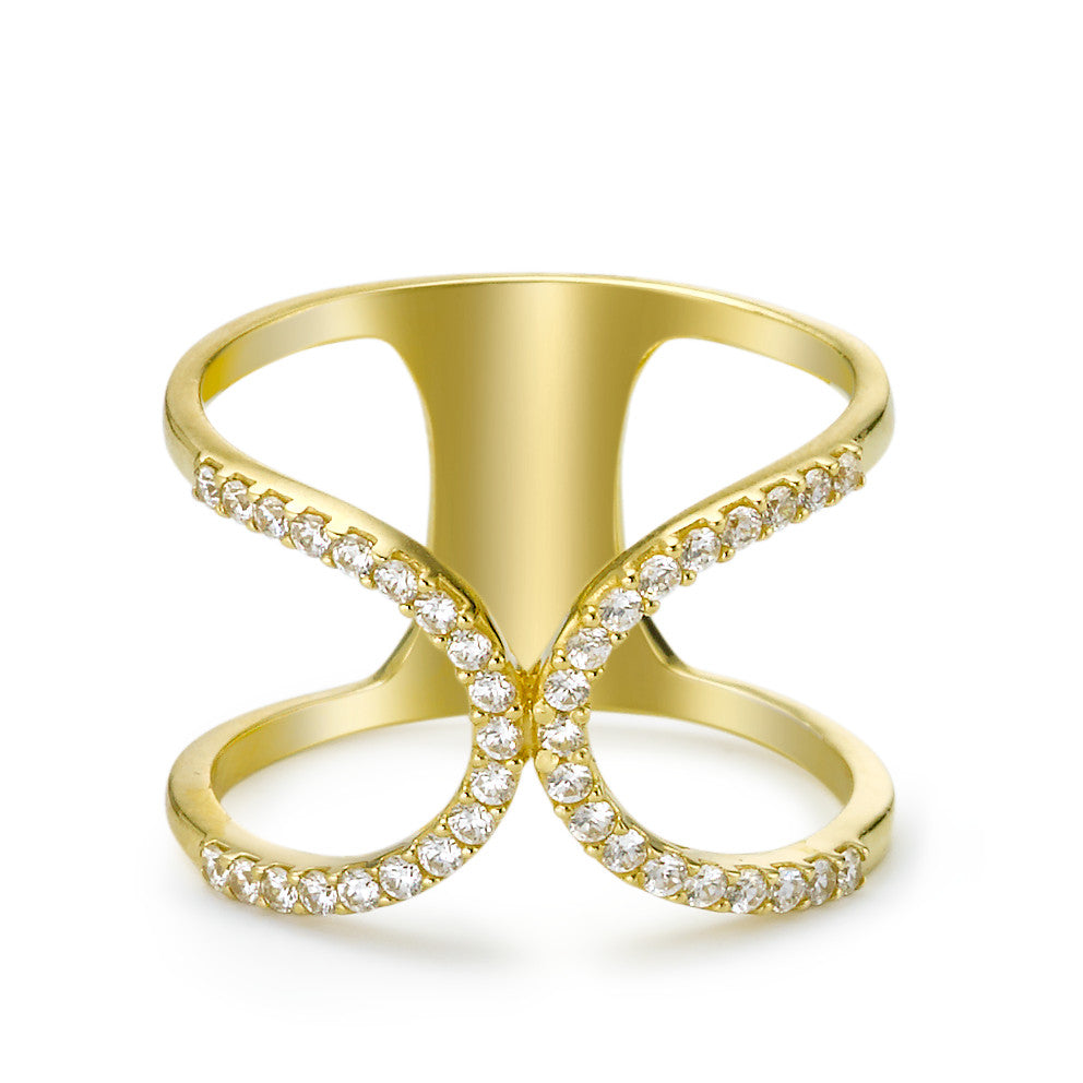 Ring 18k Yellow Gold Zirconia 38 Stones