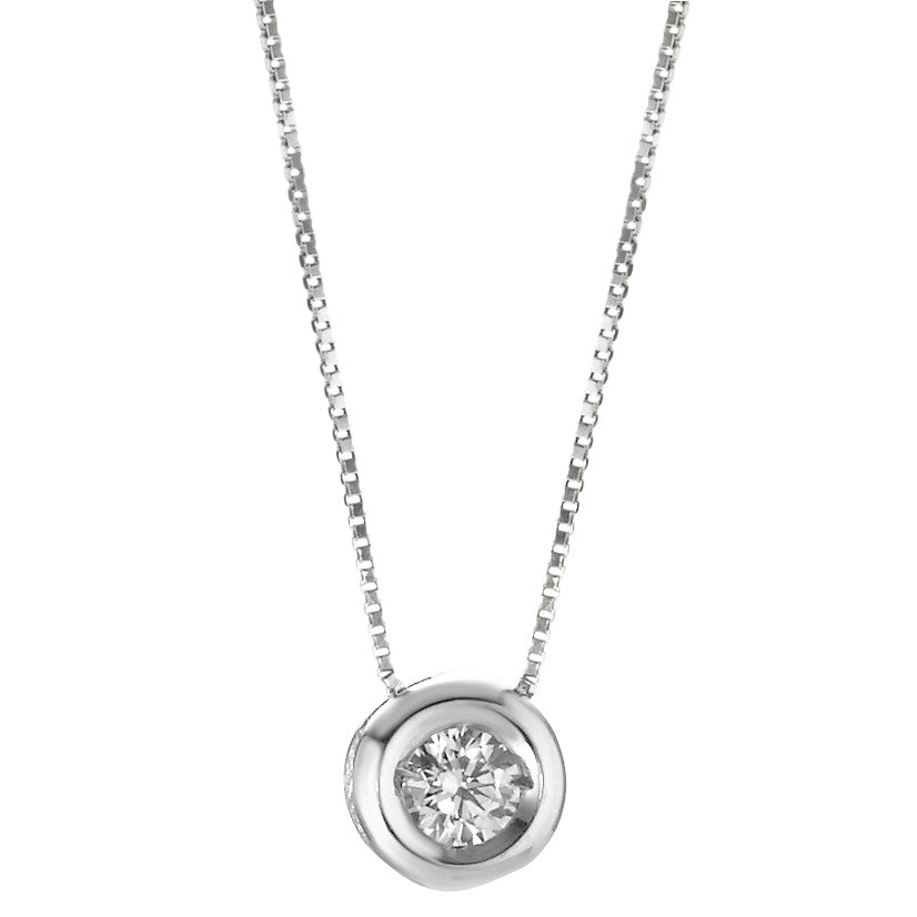 Necklace 18k White Gold Zirconia 40-42 cm Ø5.5 mm