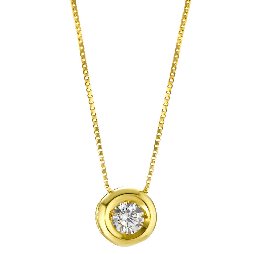 Necklace 18k Yellow Gold Zirconia 40-42 cm Ø5.5 mm