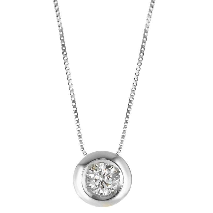 Necklace 18k White Gold Zirconia 40-42 cm Ø6.5 mm