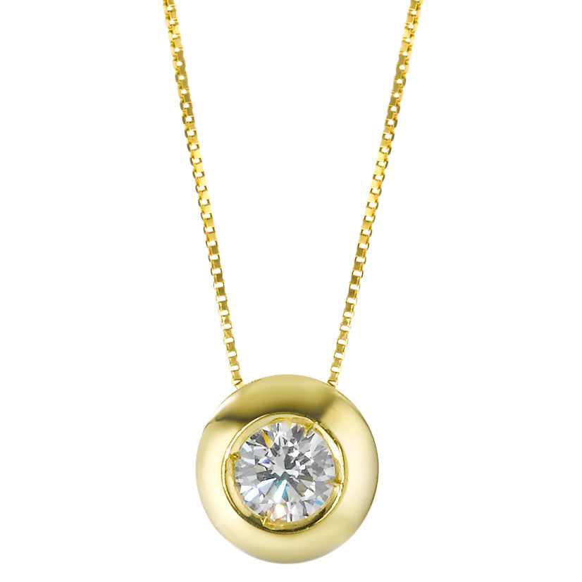 Necklace 18k Yellow Gold Zirconia 40-42 cm Ø7.5 mm