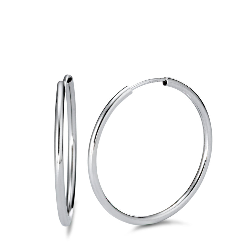 Hoop earrings 14k White Gold