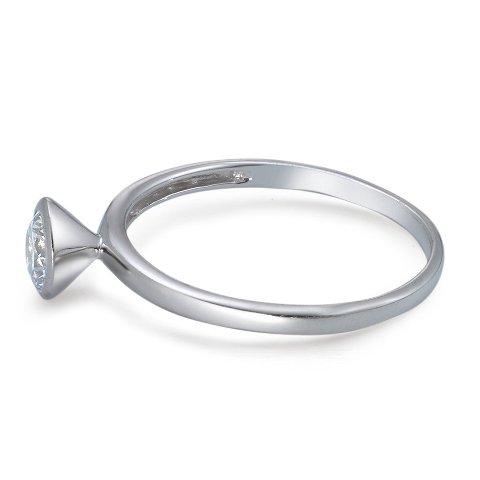 Stacking ring Silver Zirconia Rhodium plated Ø6 mm