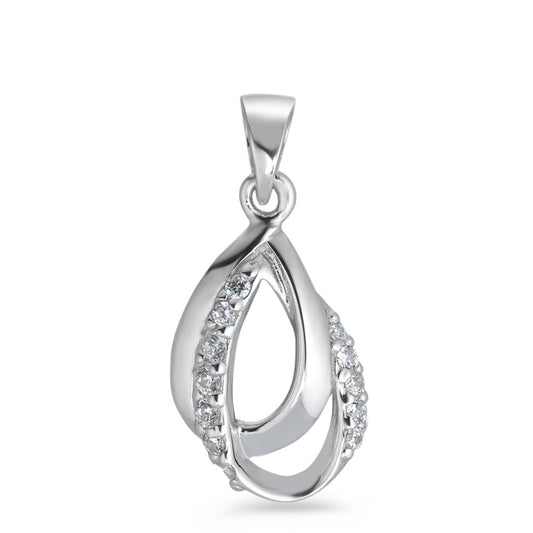 Pendant Silver Zirconia 12 Stones Rhodium plated