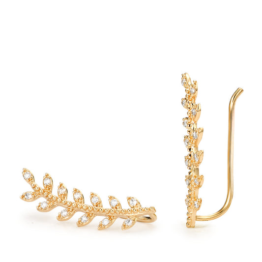 Ear Climber Bronze Zirconia 26 Stones Gold plated