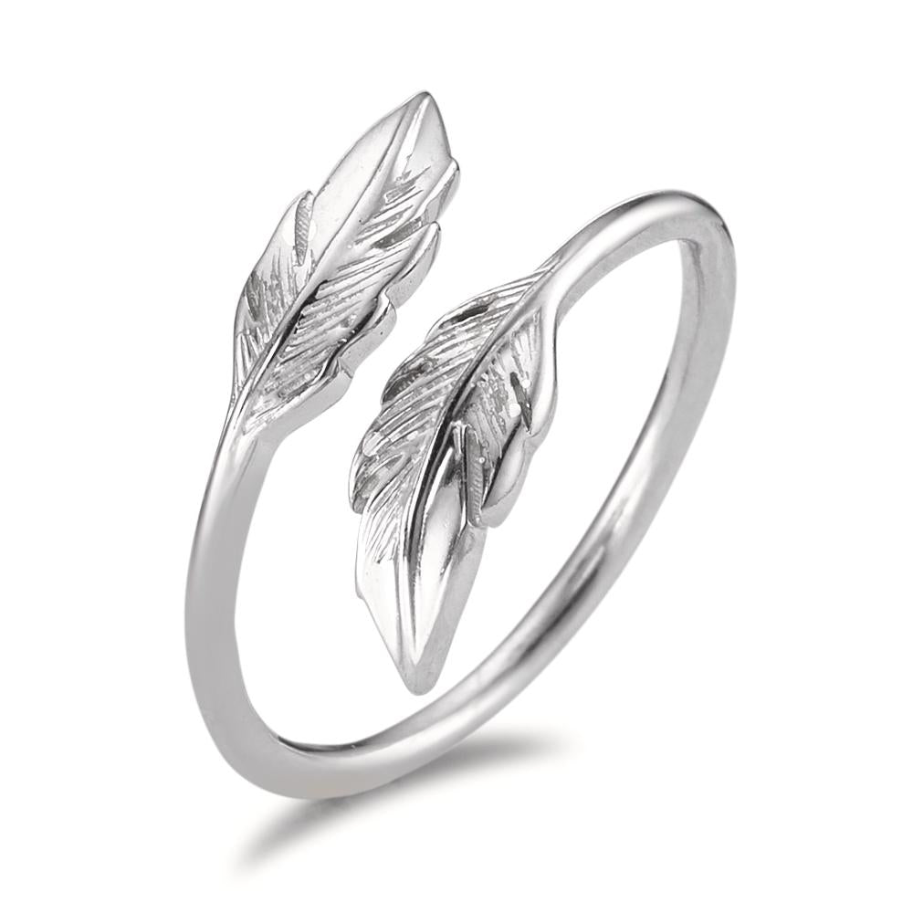 Ring Silver Rhodium plated Feather