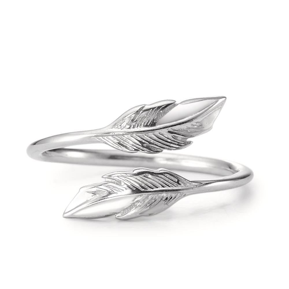 Ring Silver Rhodium plated Feather