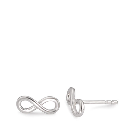 Stud earrings Silver Rhodium plated Infinity