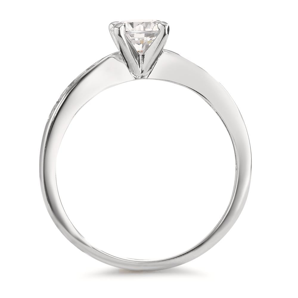 Solitaire ring Silver Zirconia 9 Stones Rhodium plated