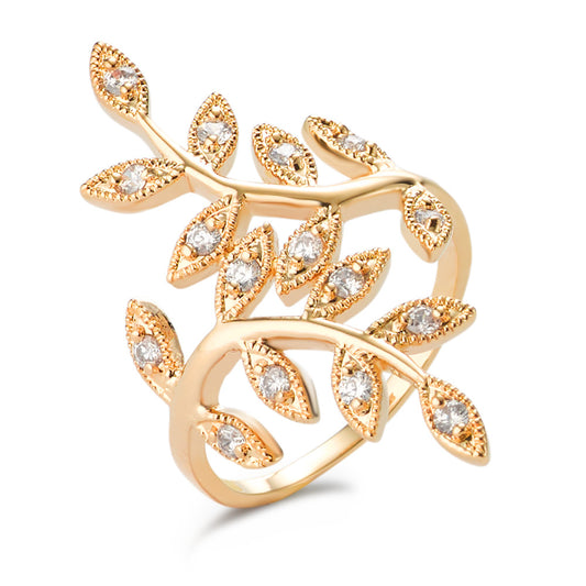 Ring Bronze Zirconia 16 Stones Gold plated