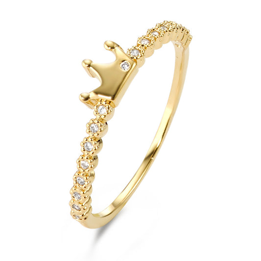 Ring Bronze Zirconia 17 Stones Gold plated Crown