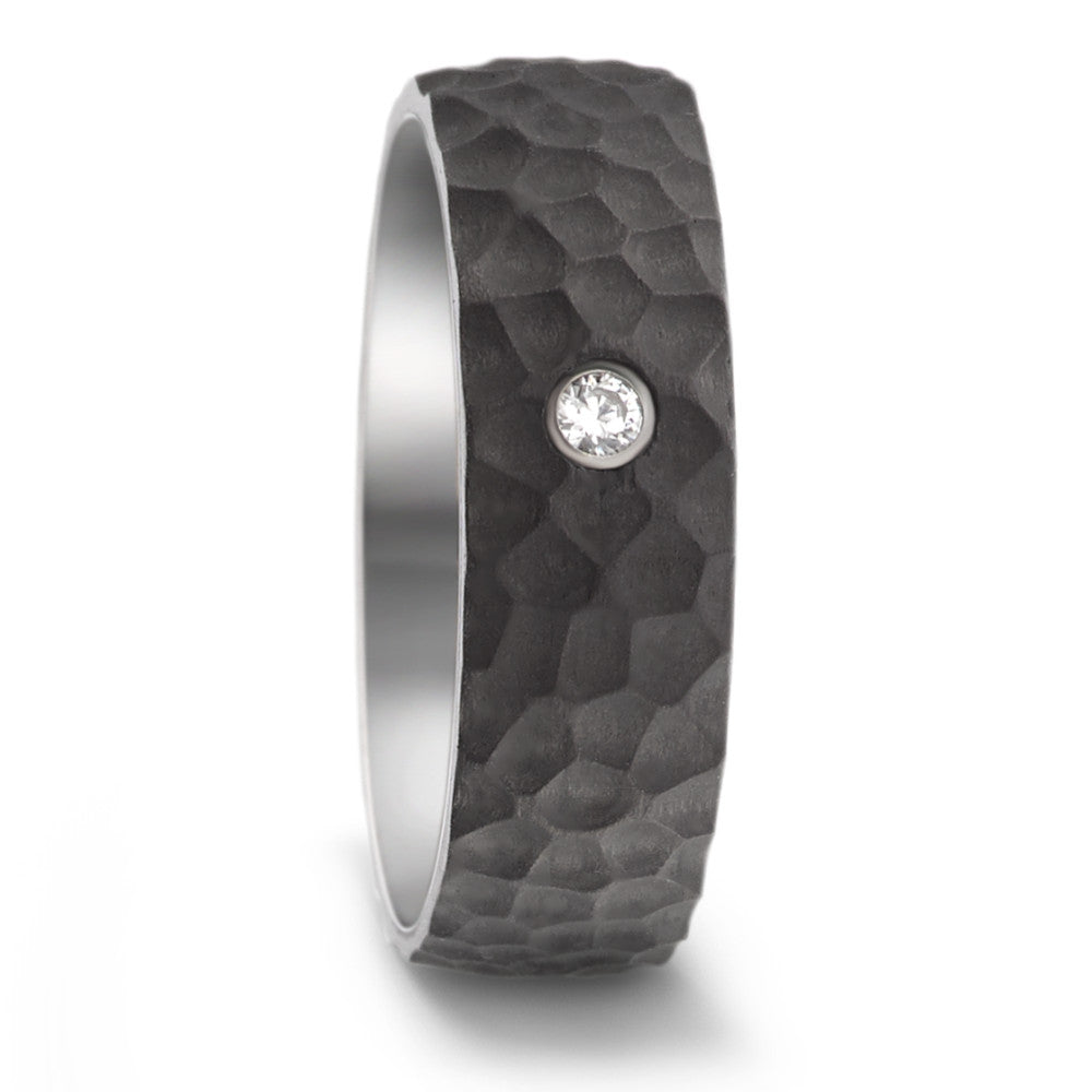 Wedding Ring Stainless steel, Carbon Zirconia