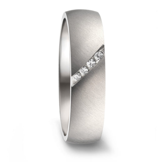Wedding Ring Titanium Zirconia 4 Stones