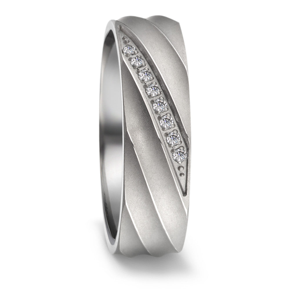 Wedding Ring Titanium Zirconia 8 Stones