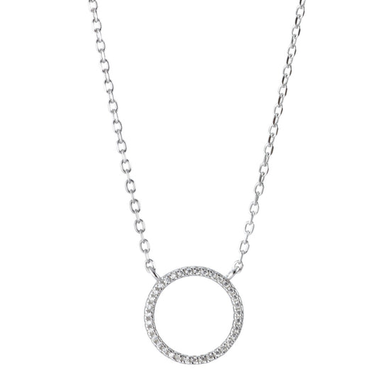 Necklace Silver Zirconia Rhodium plated 40-45 cm Ø13 mm