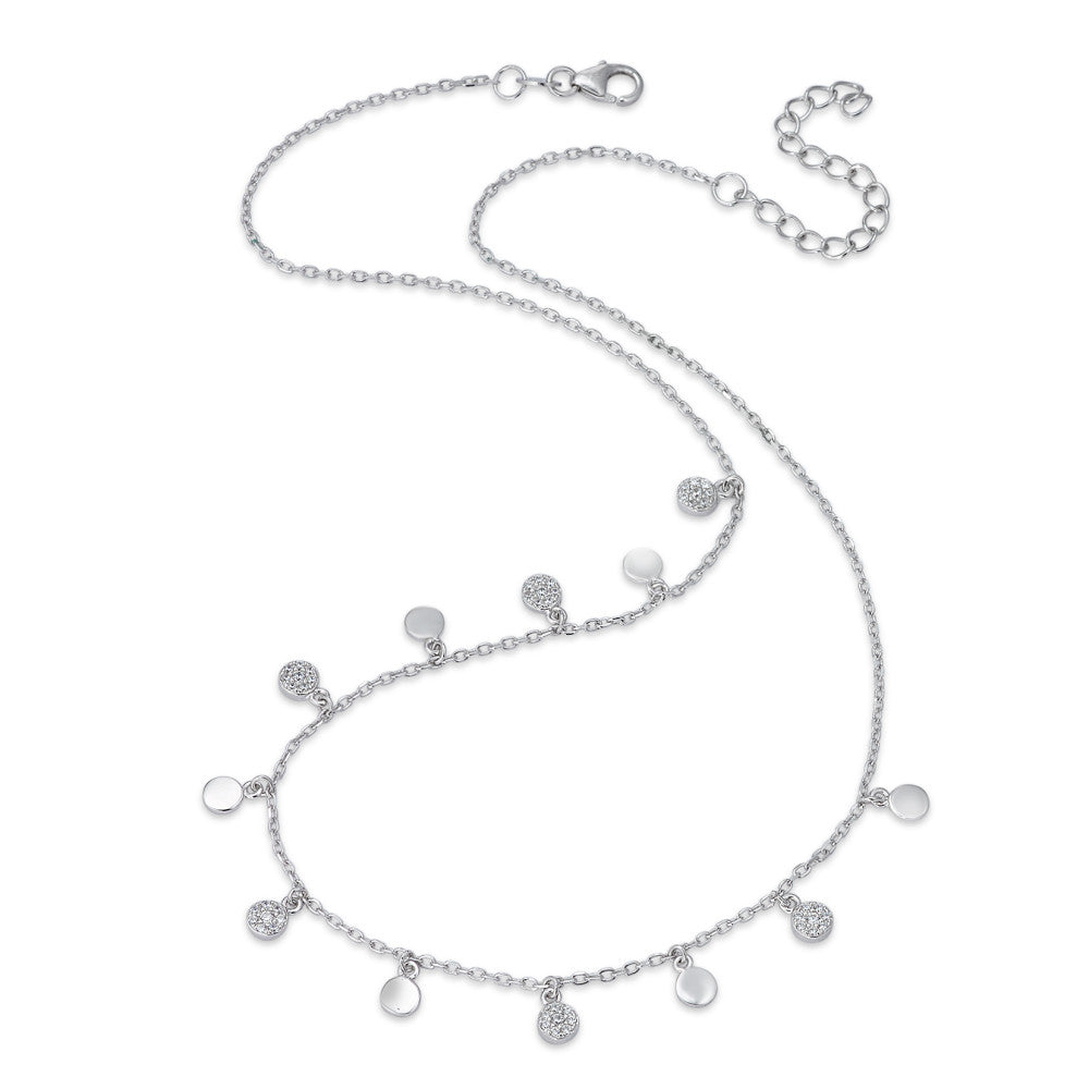 Necklace Silver Zirconia Rhodium plated 40-45 cm Ø4 mm