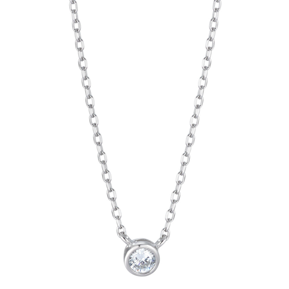 Necklace Silver Zirconia Rhodium plated 40-44 cm Ø5 mm