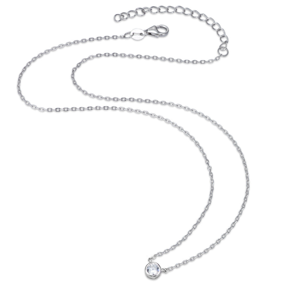 Necklace Silver Zirconia Rhodium plated 40-44 cm Ø5 mm