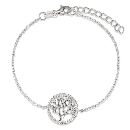 Bracelet Silver Rhodium plated Tree Of Life 16-19 cm Ø14 mm