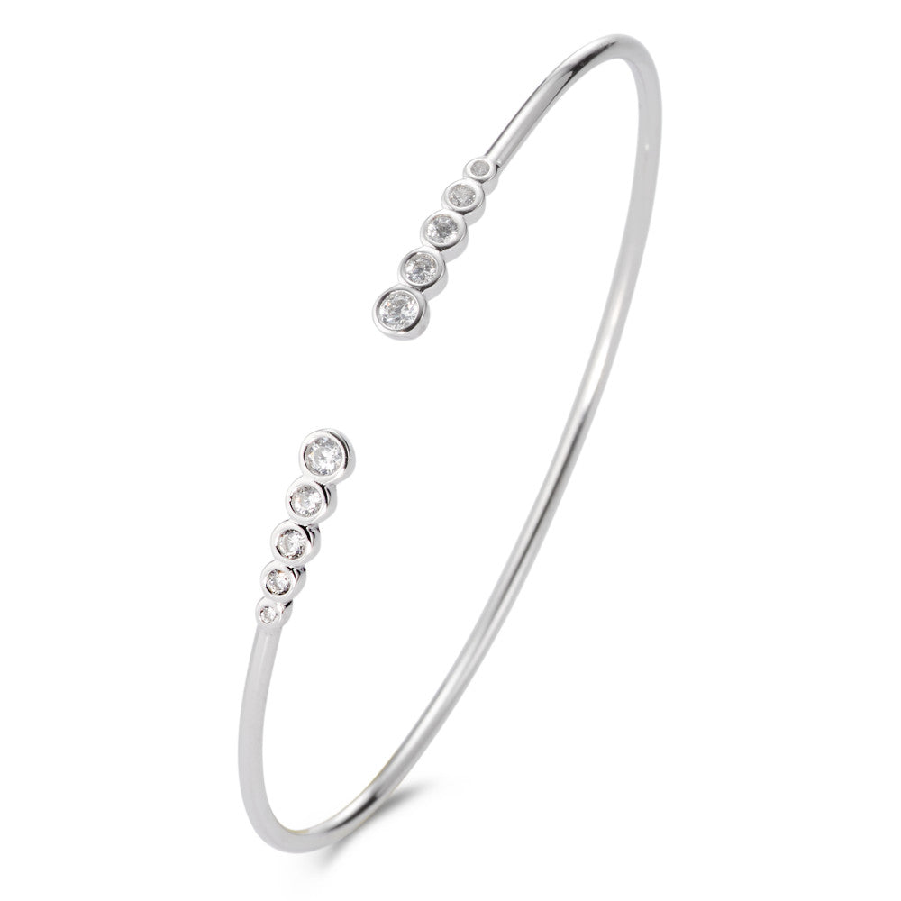 Bangle Silver Zirconia 10 Stones Rhodium plated Ø60 mm