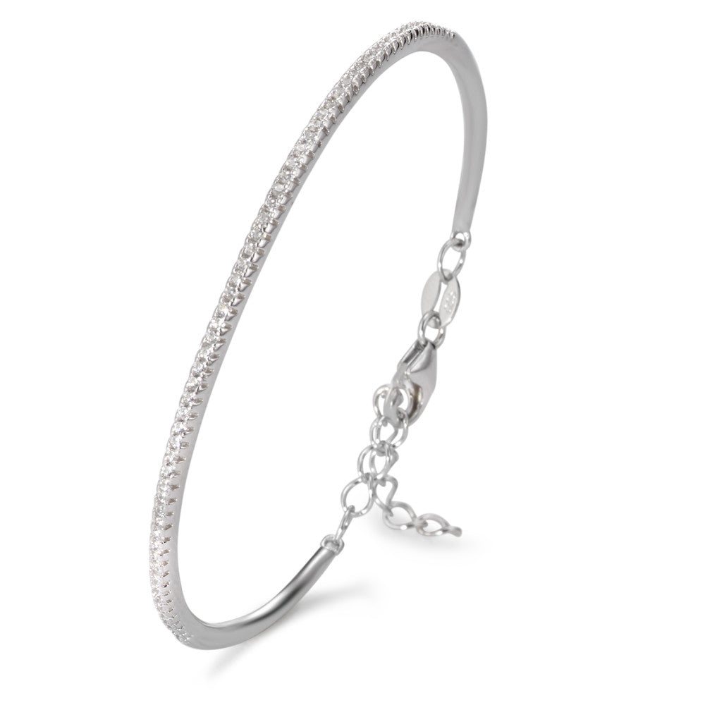 Bangle Silver Zirconia Rhodium plated Ø60 mm