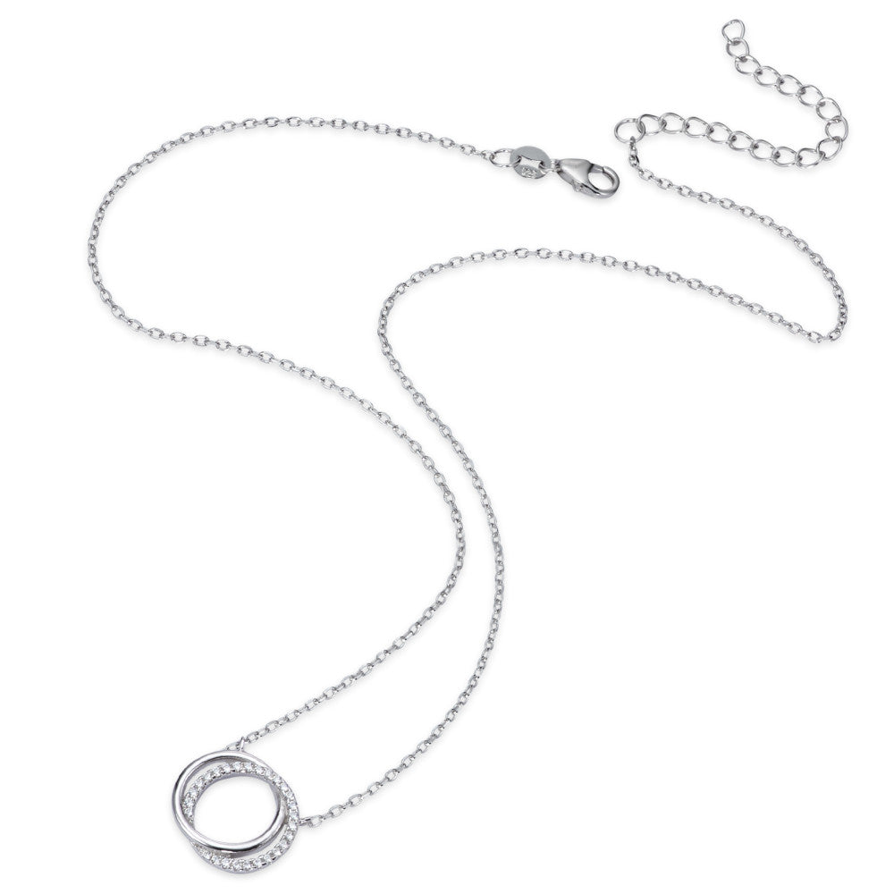 Necklace Silver Zirconia Rhodium plated 40-45 cm Ø15 mm